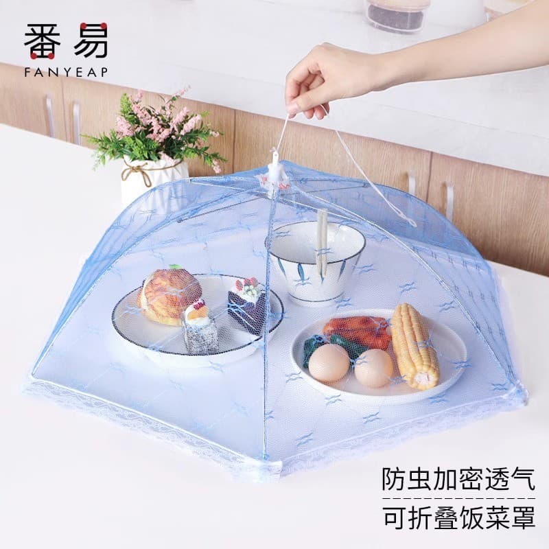 Capa de comida A1pq801-capa de prato dobrável guarda-chuva sobras Anti-mosca capa de mesa de jantar verão comida cozinha