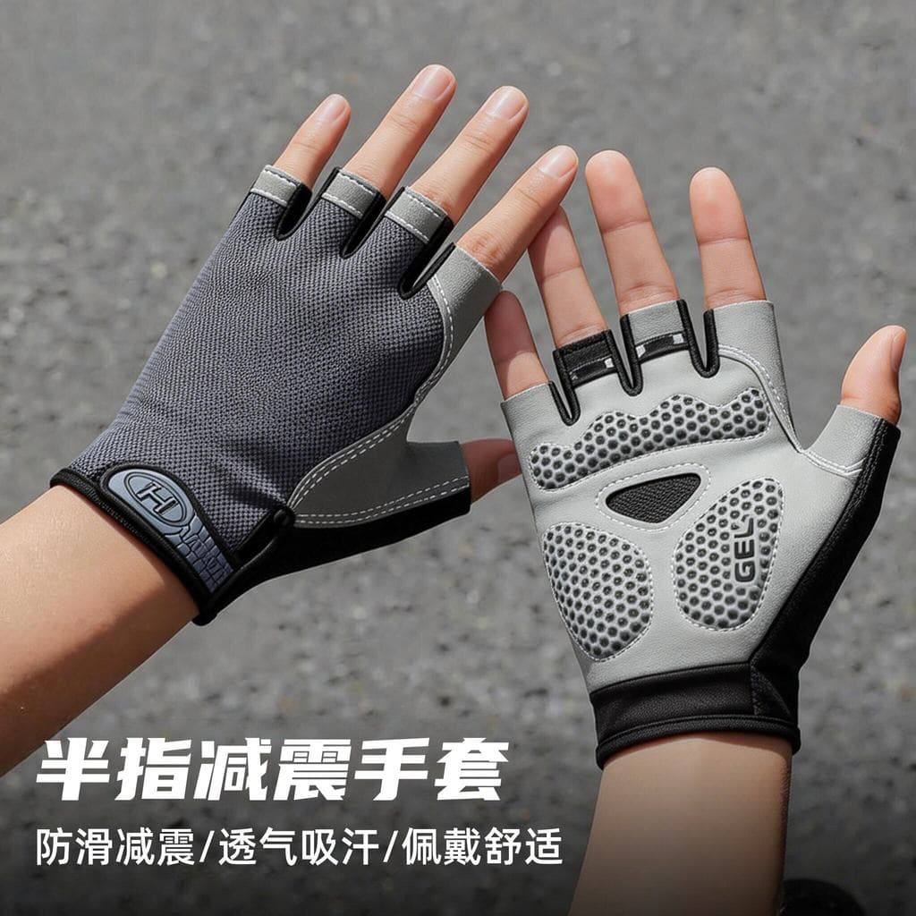 Adequado para luvas de ciclismo gigantes meio dedo Mountain Road Bike luvas homens mulheres Anti-deslizamento choque Abs