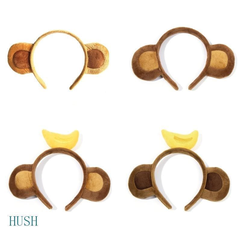 HUS Dos Desenhos Animados Pelúcia Headbands Orelhas Macaco Hairband Banana Cabelo Hoop Halloween Nat