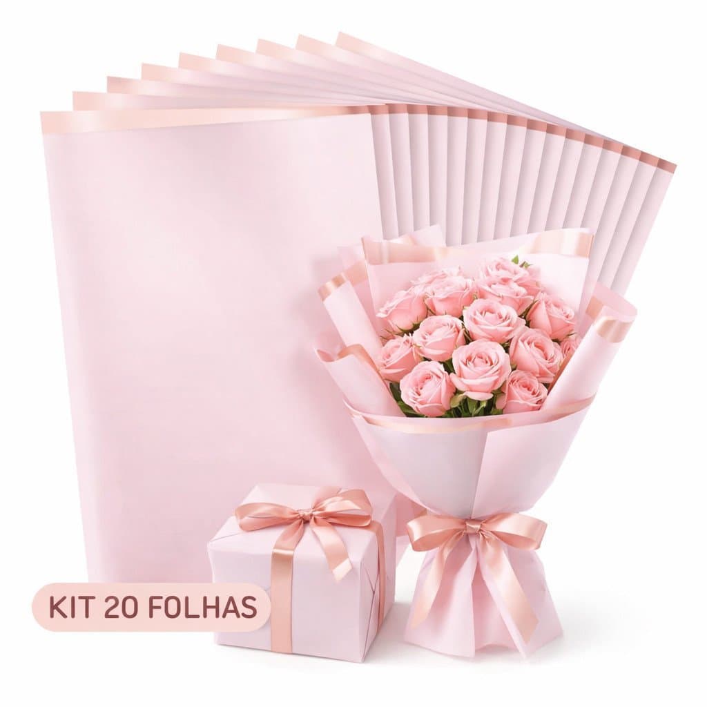 Kit 20 Papéis Impermeáveis Para Embalar Flores Buquê e presente