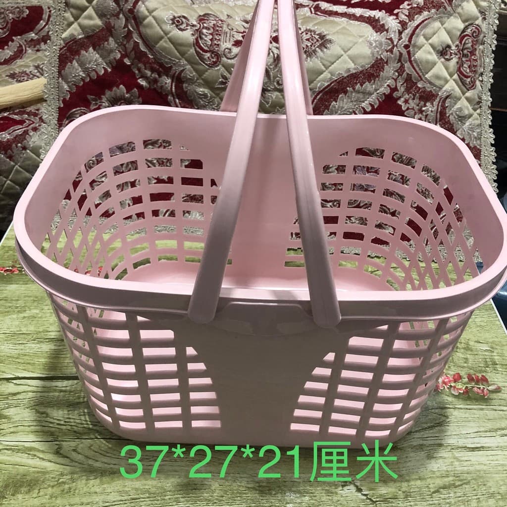 Jianan 0202 alça de plástico cesta de compras de supermercado tamanho grande cesta de banho cesta de armazenamento cesta