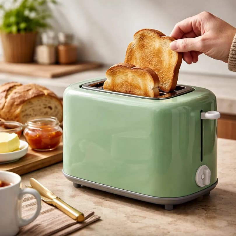 Torradeira de Toque Elétrica Slots Duplos Largos Para Pães 6 Níveis de Tostagem 110V/220V