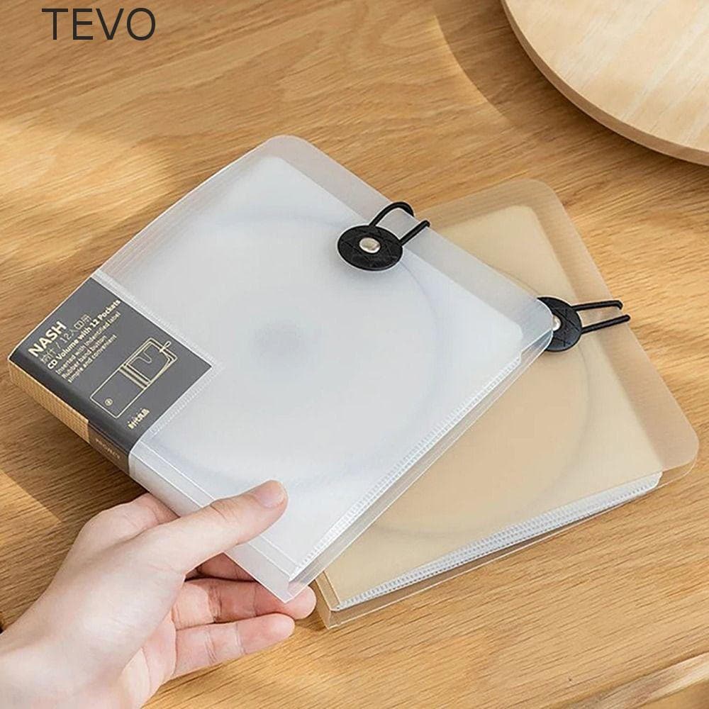 Suporte Para DVD TEVO , Caixa De Álbum De Carteira De Disco Armazenamento De CD , Com Fivela , Capa De Plástico Transpar