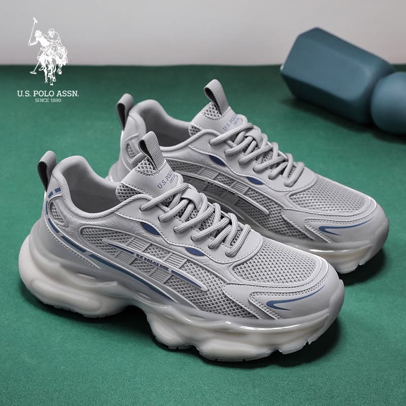 USPA americano Polo Association sapatos masculinos genuínos 2025 outono sola grossa respirável papai sapatos estilo Hong