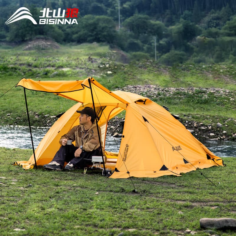 Beishan lobo tenda de acampamento ao ar livre portátil quatro estações tenda inverno à prova de explosão chuva montanha