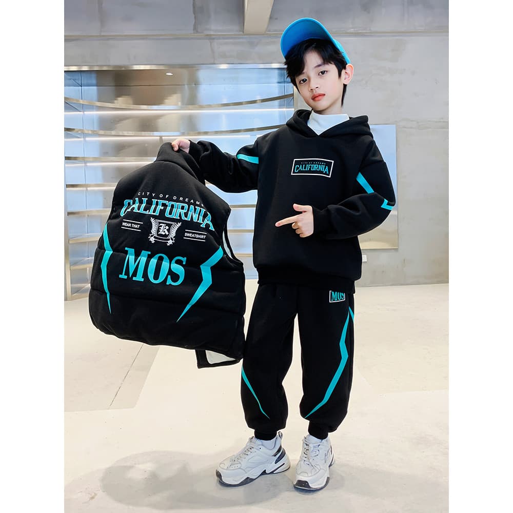 Crianças crianças roupas meninos roupas de inverno ternos 2026 novo estilo médio grande crianças engrossado velo meninos