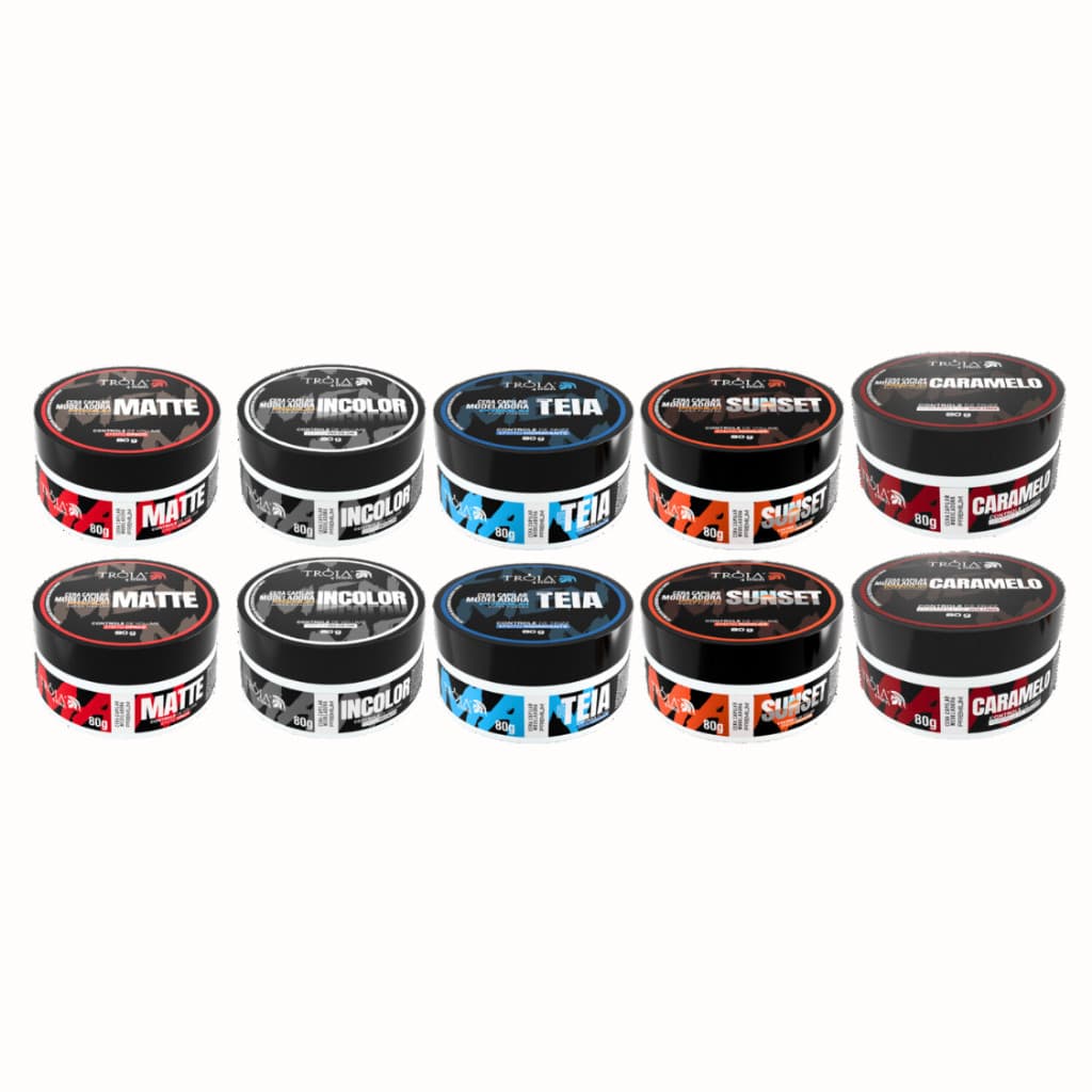 10 Unidades Cera Modeladora Premium Super Fixação 80g - Tróia Hair
