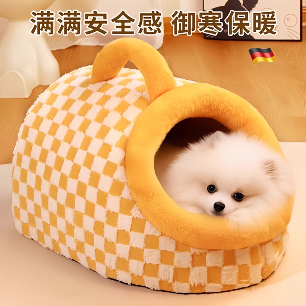 Canil inverno quente casa de cachorro tipo cama de cachorro Semi-fechada maca de gato suprimentos para animais de estima