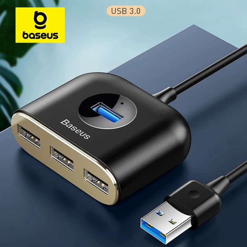 Baseus USB HUB USB3.0 para USB3.0*1+USB2.0*3 para MacBook Pro Air 2020, HUB USB 2.0 com LED, Divisor USB para Acessórios