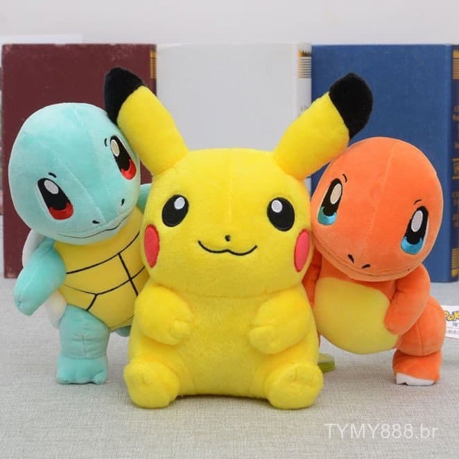 Brinquedo de Pelúcia Pokémon Pikachu Anime Pequeno Dragão de Fogo com Lâmpada, Presente de Aniversário para Crianças