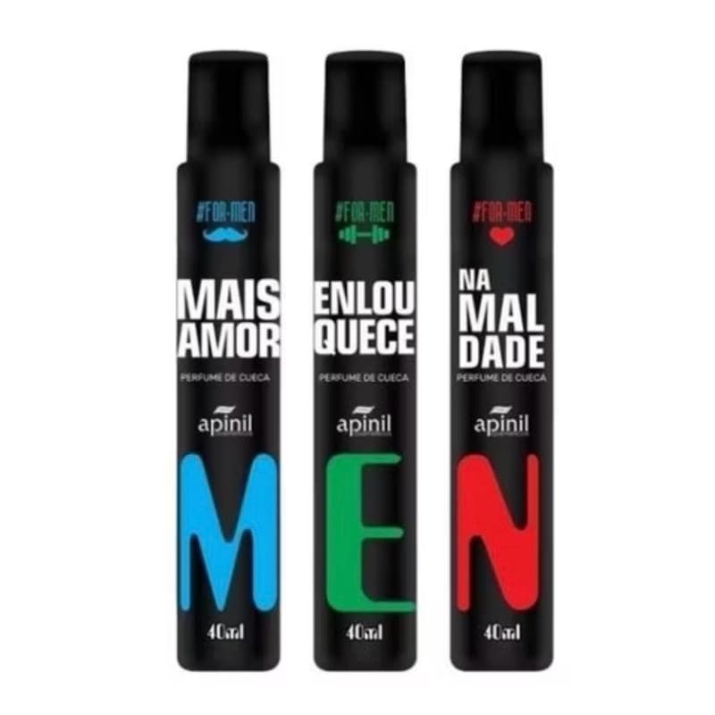 Perfume Sensual Masculino Apinil 40ml Kit 3 Fragancias Sortidas Auto cuidado