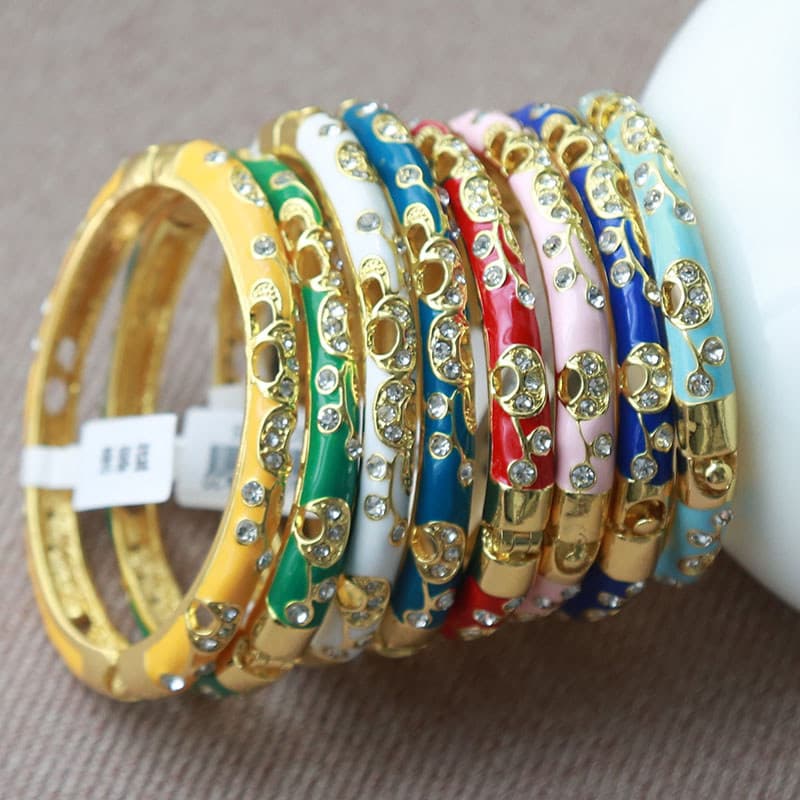 Crianças oco diamante pulseira pequeno círculo Oval Boutique pulseira pode abrir para meninas jóias presentes caixa de p
