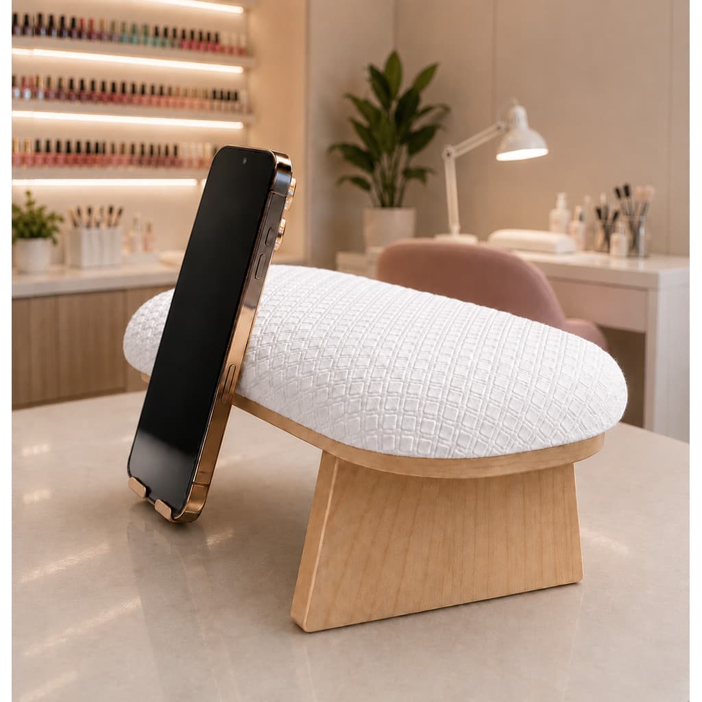 Apoio de Mão Sintético com Suporte de Celular Manicure
