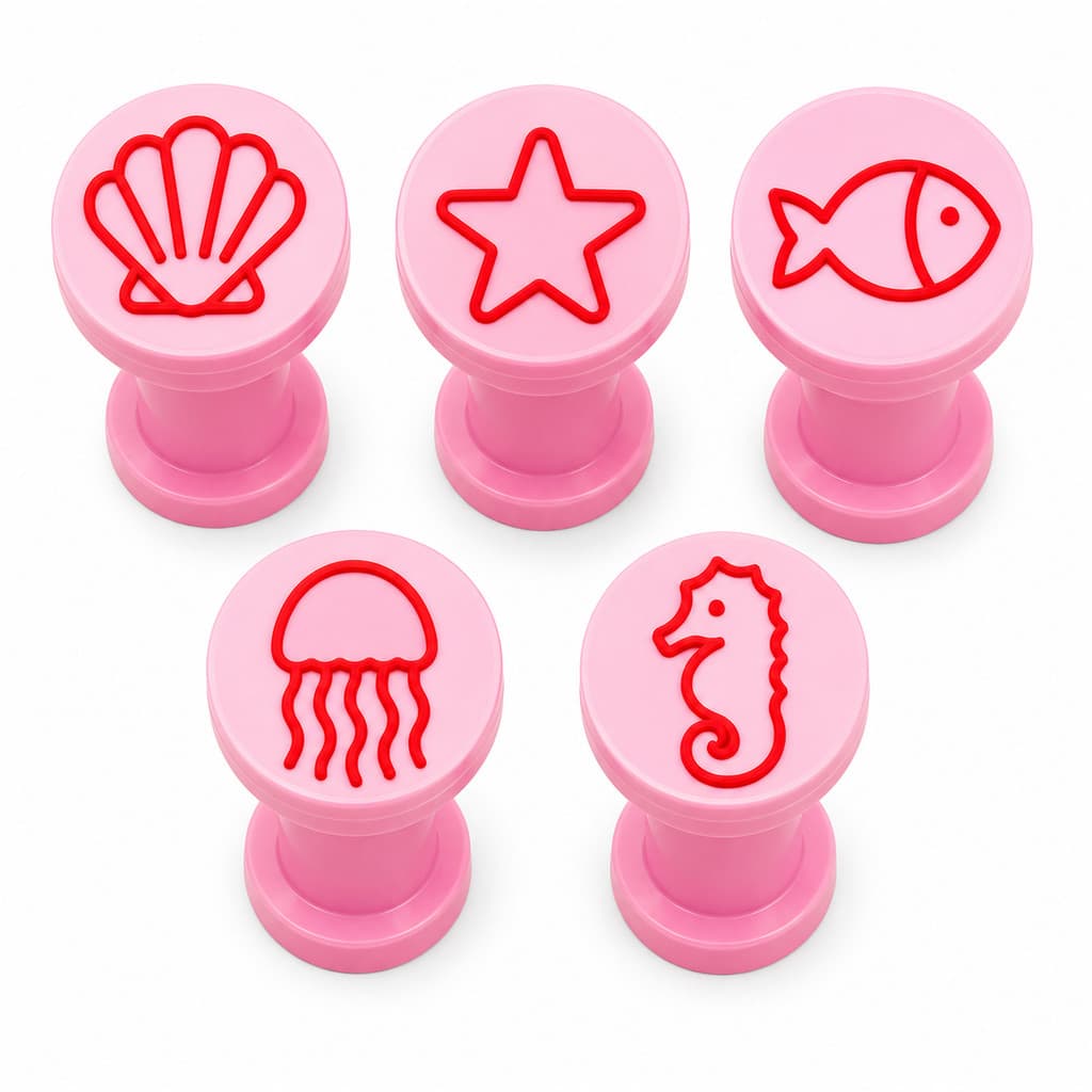 Kit 5 Carimbos para Doces Tema Fundo do Mar, Festa Infantil, Docinhos Personalizados e Brigadeiros