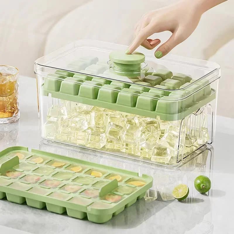 Forma de gelo com sistema de pressão e caixa de armazenamento, fabricador de gelo, balde de gelo, molde de para cer