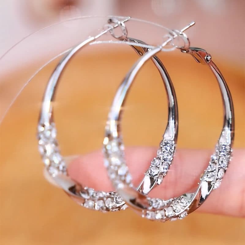 Brincos de prata para mulheres, brincos de orelhas de moda, presentes de aniversário.
