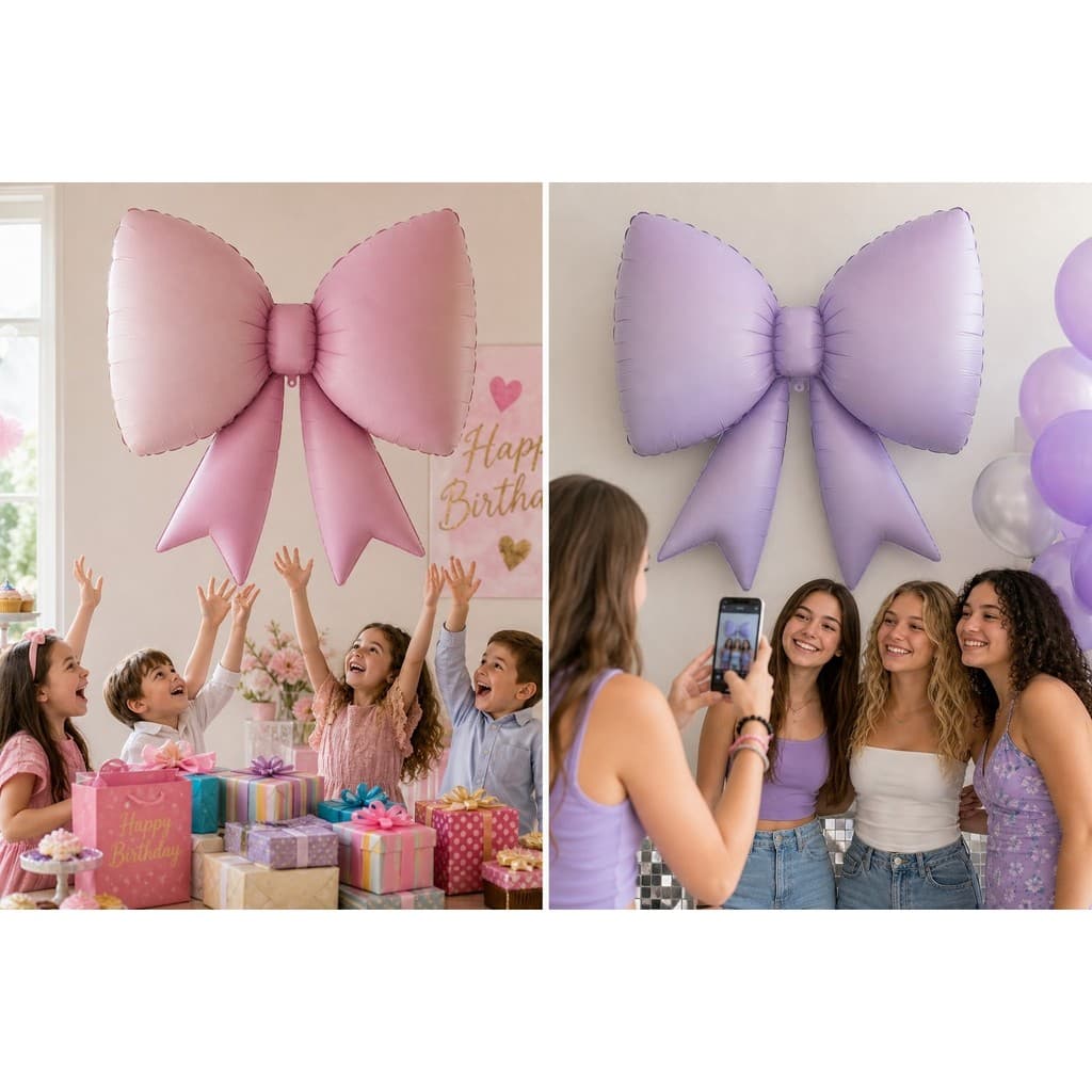 Balão de Laço Grande Metalizado 75cm Festa Decoração Surpresa Presente Natal Festa Cha de Bebe Candy