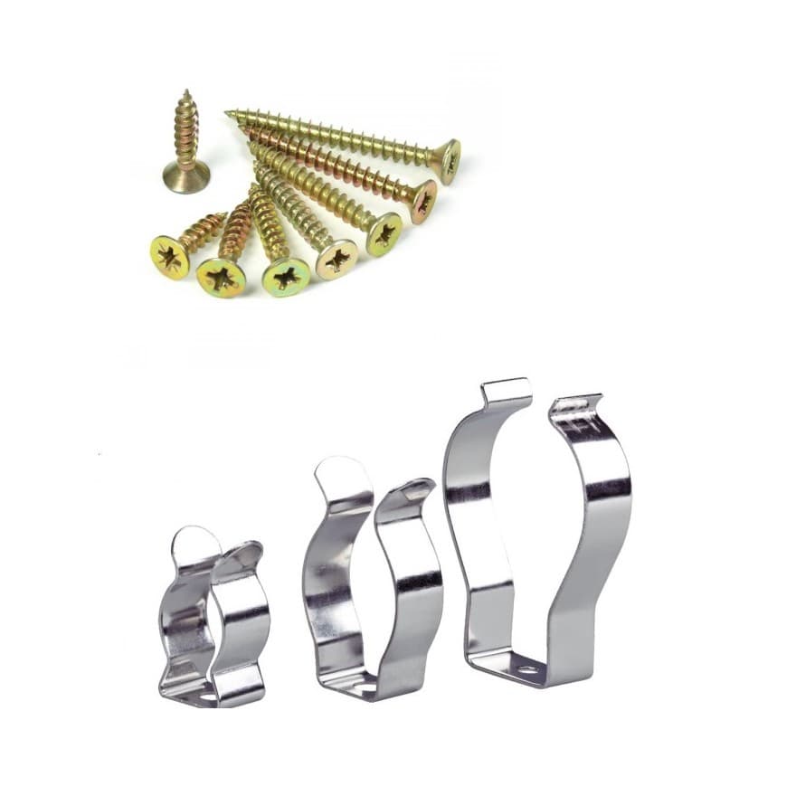Kit 06 Abraçadeira C/ Parafuso 25mm P/ Lâmpada Tubular T8 T9