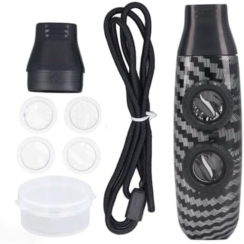 Flauta De Furo Duplo ABS Kazoo Instrumento De Sopro Musical Ajustável Com Diafragma Circular Para Camping E Caminhadas (