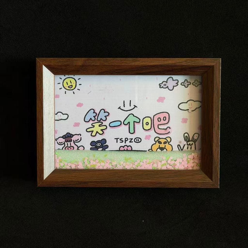 Rir um Bar texto dos desenhos animados Glitter moldura de foto atmosfera quarto mesa decoração presente para namoradas a