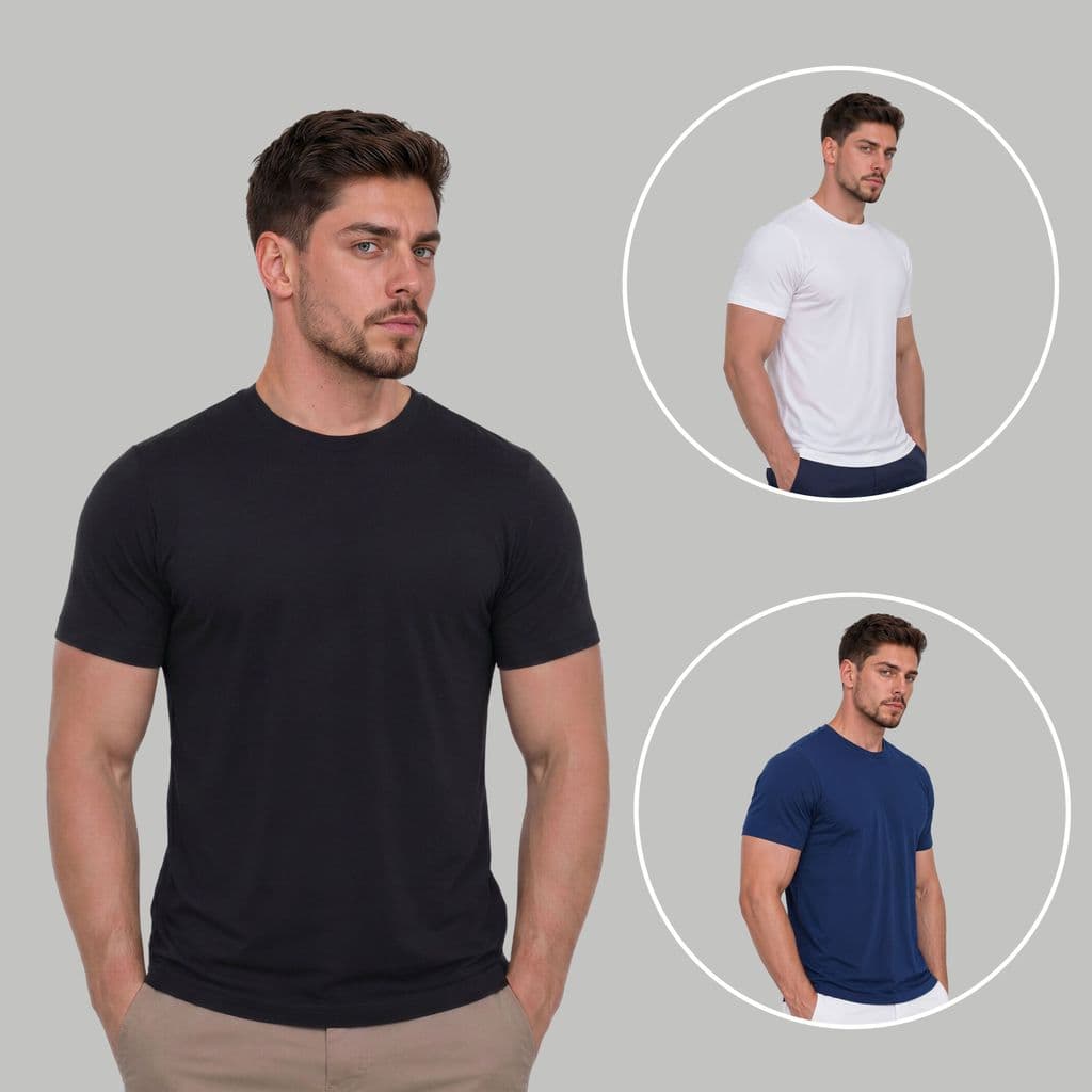 Kit 3 Camiseta  Modal Tech Anti Odor  Masculina Camisa  Anti Odor Premium Com Elastano