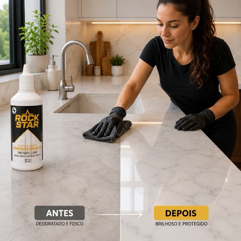Renova Cor Granito Mármore Pias Bancadas Rock Star Revitalizador