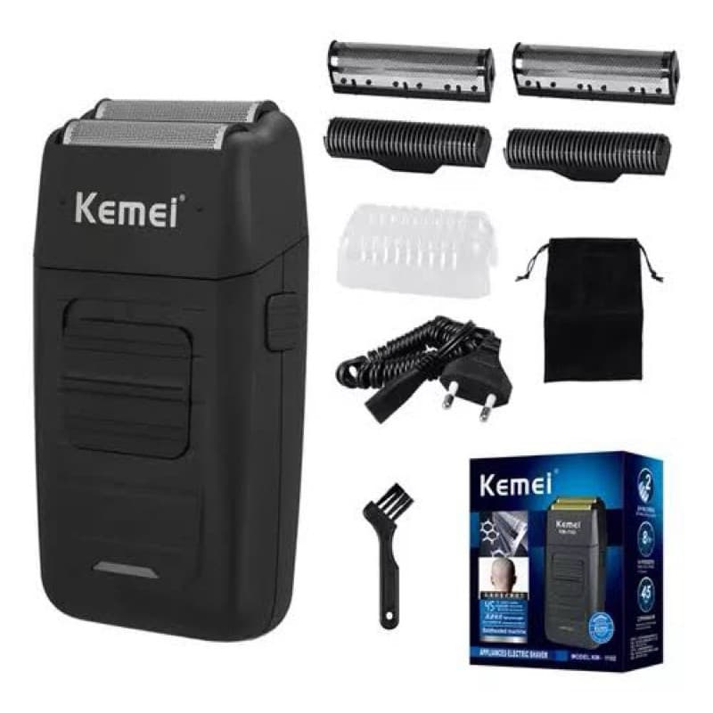 Máquina De Barbear Shaver Kemei Original Barbeador Elétrico Recarregável KM-1102 - Bivolt