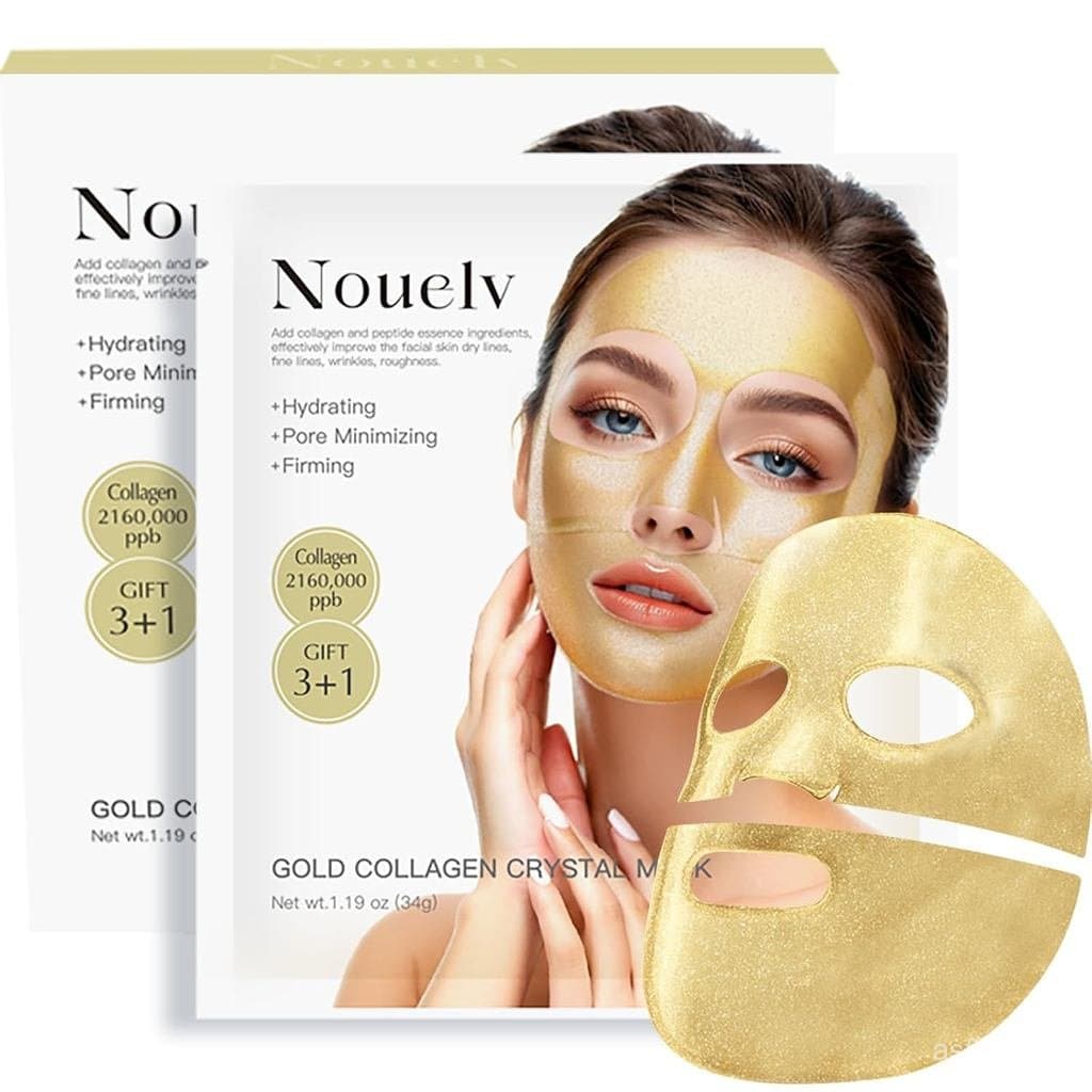 Máscara Facial de Colágeno Bio 24K Ouro, Máscara Hidratante de Colágeno Bio, Máscara Noturna de Colágeno, Máscara Hidrat