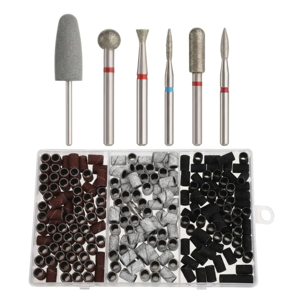 Kit 6 Brocas Diamantadas E 210 Refil Lixa Unha Gel Motor Bits