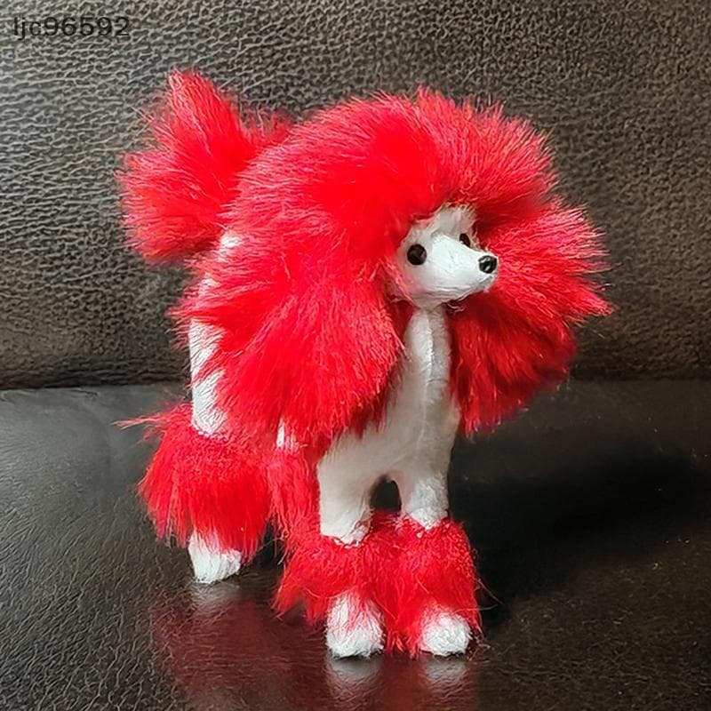 [ljc] Figura De Poodle Rosa Simulação Cachorro Brinquedos De Pelúcia Presente Artesanato Decoração De Casa Sala De Estar