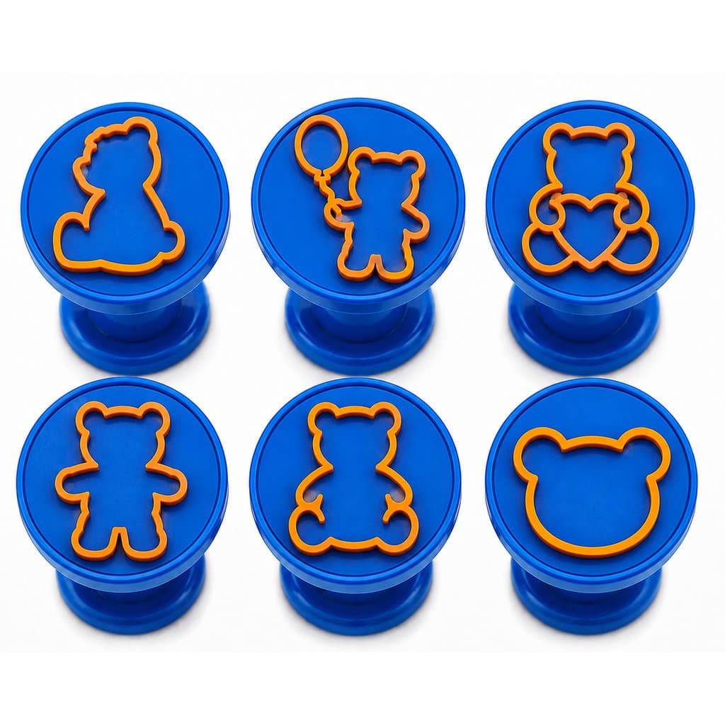Kit 6 Carimbos para Doces Tema Ursinhos | Brigadeiro, Fondant e Pasta Americana