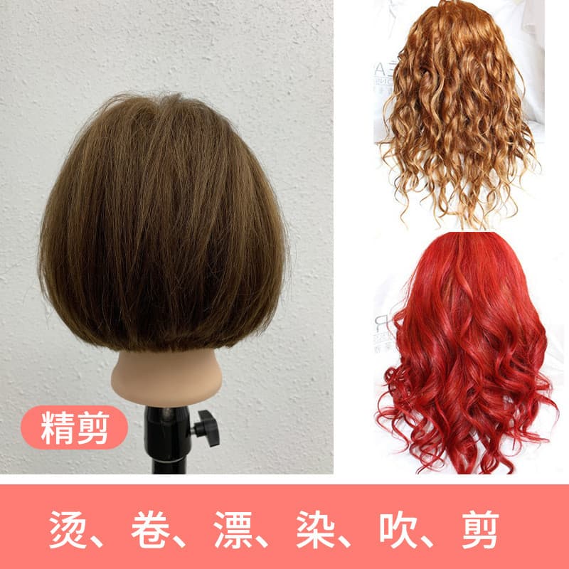 Modelo de cabeça de cabelo real completo de 33cm, modelo de cabeleireiro permanente, cabeça de boneca de cabelo real, ap