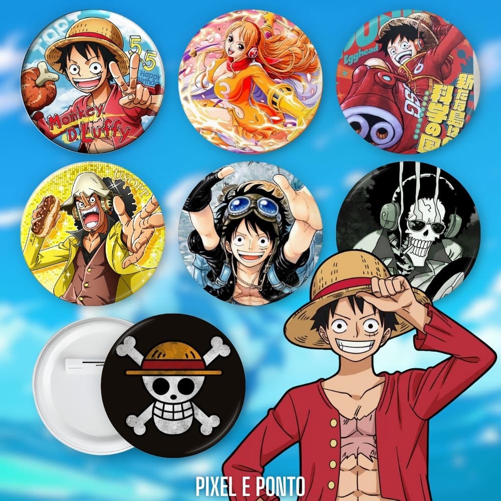 Bottons One Piece Anime Bottom - Luffy Zoro Botons - Buttons Broche para Mochila