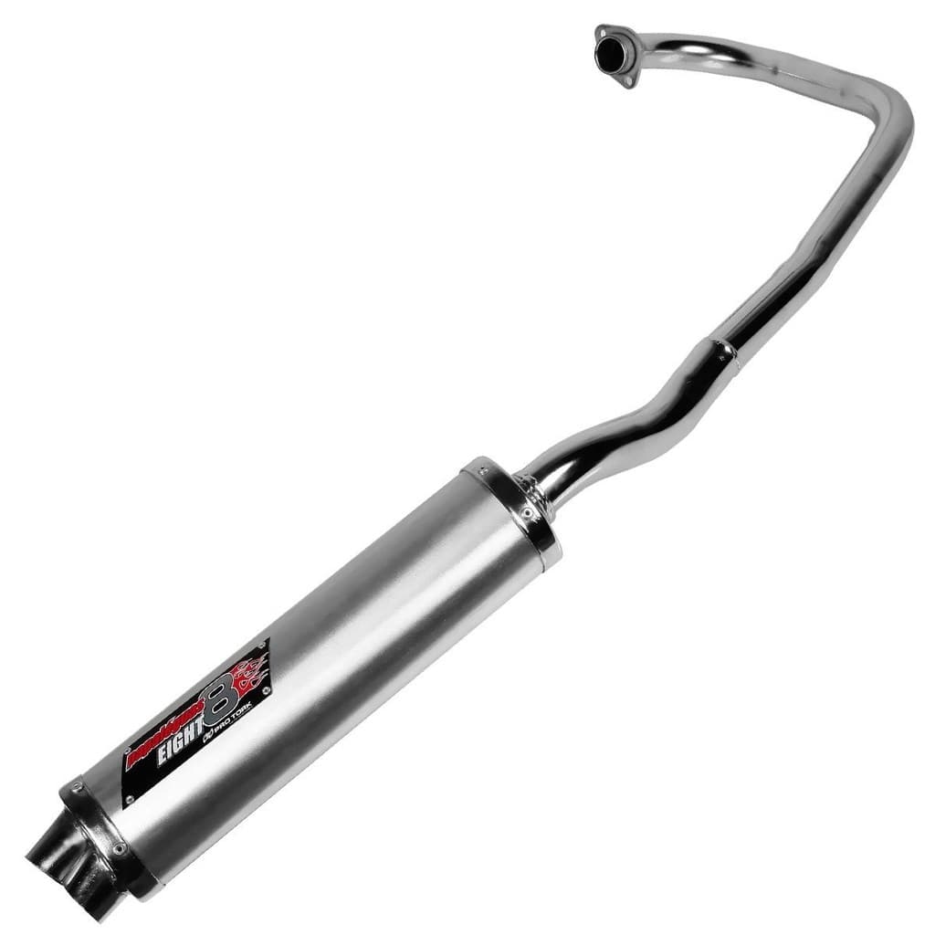 Escapamento Pro Tork Eight aço Moto Compatível Titan 125 Es 2000 2001 2002 2003 2004 Cromado e Preto