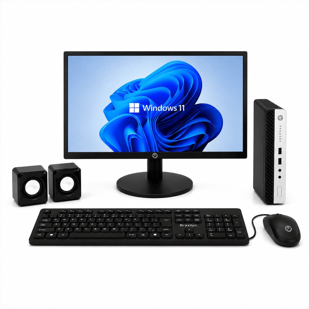 Mini Pc Hp Completo Intel I5 | 7ª Geracao | 8gb Ddr4 | M2 256 Gb | Monitor 20 | Windows 11