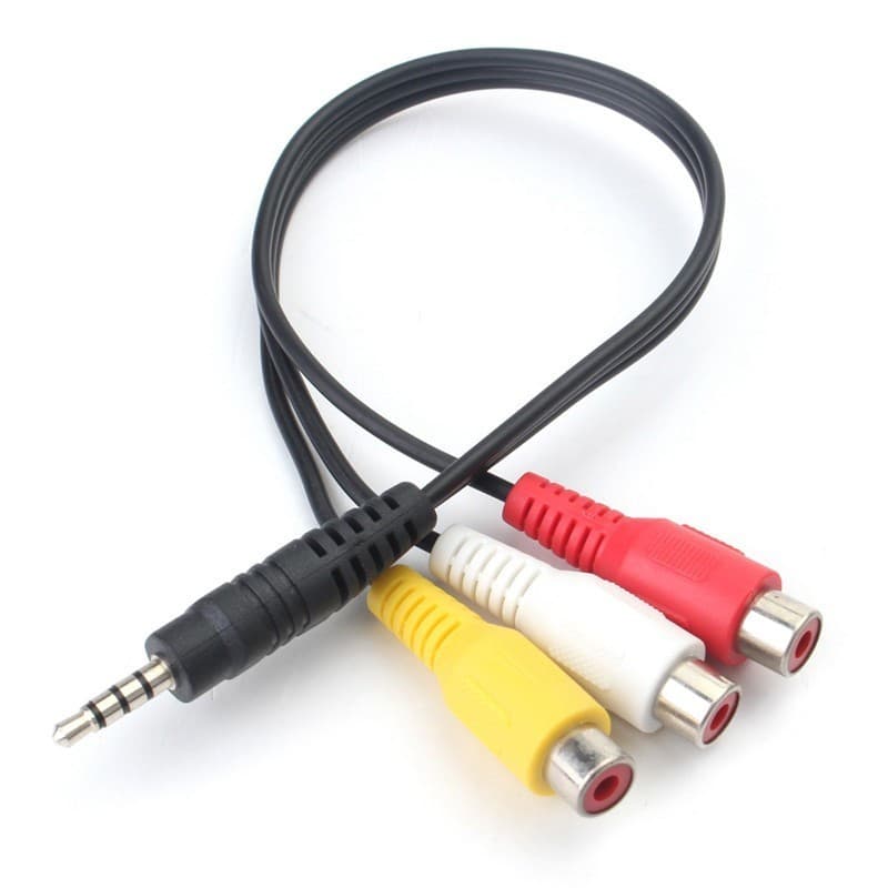 Cabo Adaptador Para Tv Av Rca Áudio E Vídeo Dvd Video Game TV Box P2 P3 vias RCA Fêmea