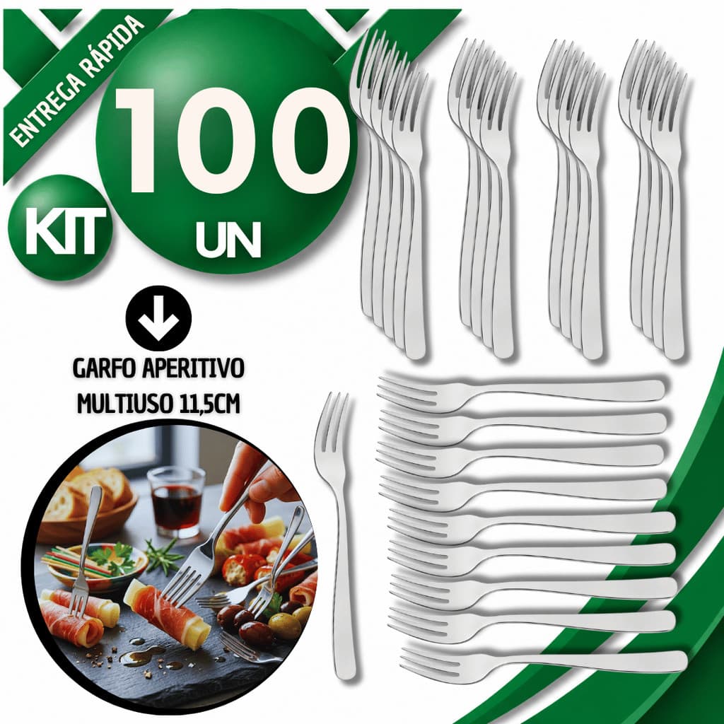 Kit Garfo Para Aperitivos Petiscos Queijos Salame Festa Buffet Bar Restaurante Inox Talheres Excelentes