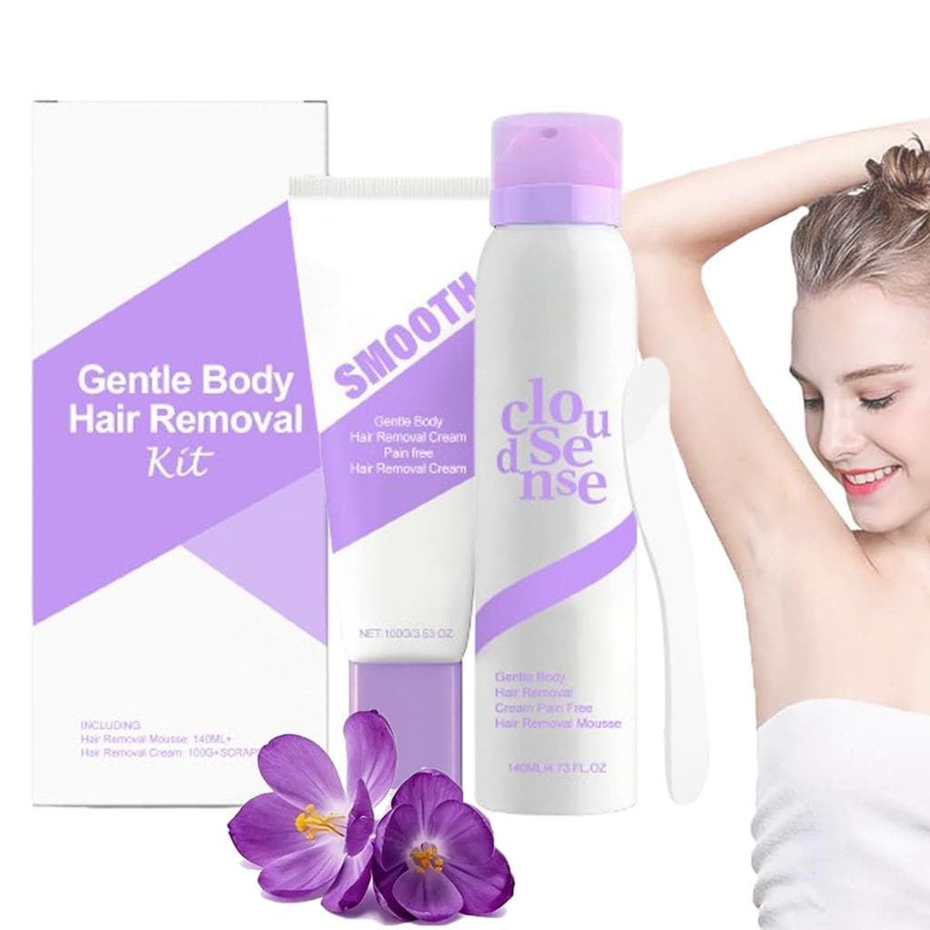 Spray Depilatório CloudSense, Spray para Remoção Suave de Pelos, Kit de Remoção de Pelos Corporais Suave, Delicado e Seg