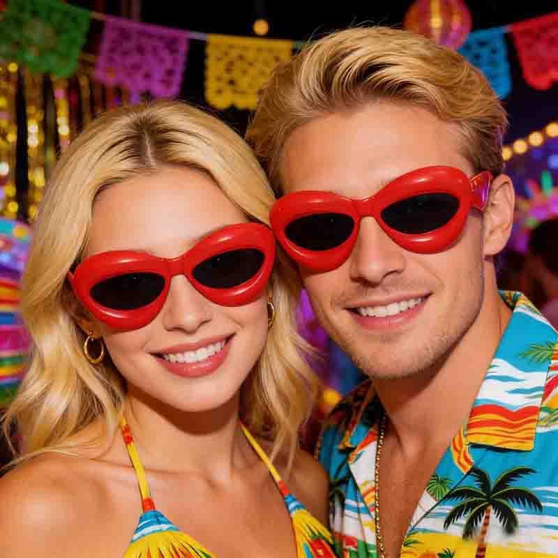 Óculos femininos europeus americanos Anti-ultravioleta lábios engraçados óculos de sol masculinos