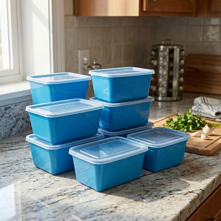 Kit 10 Potes Marmitas 1L 1kg Tampa Color -> BPA FREE Vasilhas Freezer Microondas banho maria lavavel