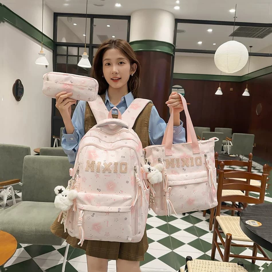 Francês CsagKsag novo estilo mochila feminina estudantes do ensino médio reduzir carga escola primária de grande capacid