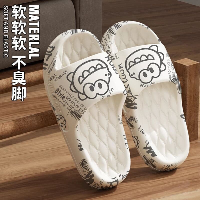 Chinelos de dinossauro masculino verão interior casa banho doméstico ao ar livre desodorante antiderrapante pisando na m