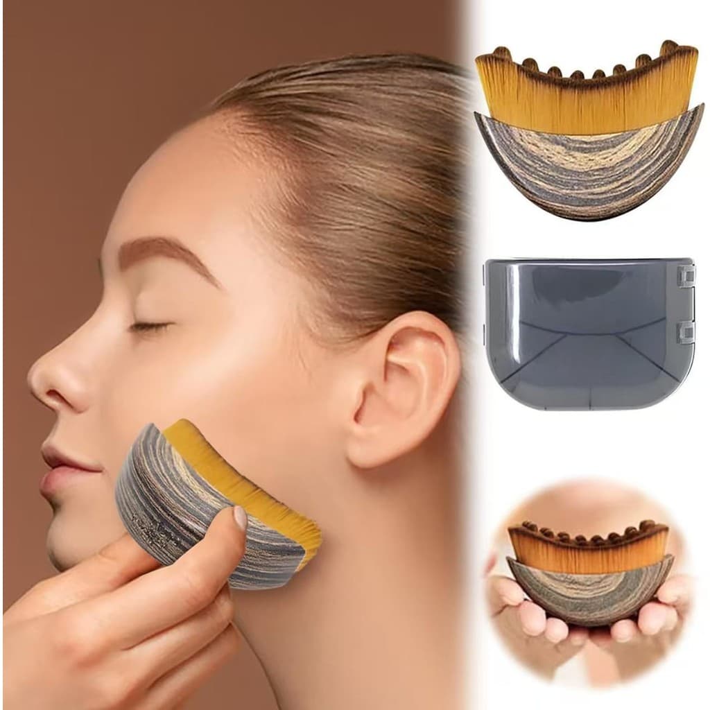 Pincel para contorno linfático, pincel de maquiagem, massagem facial, escova corporal, cuidados faciais.