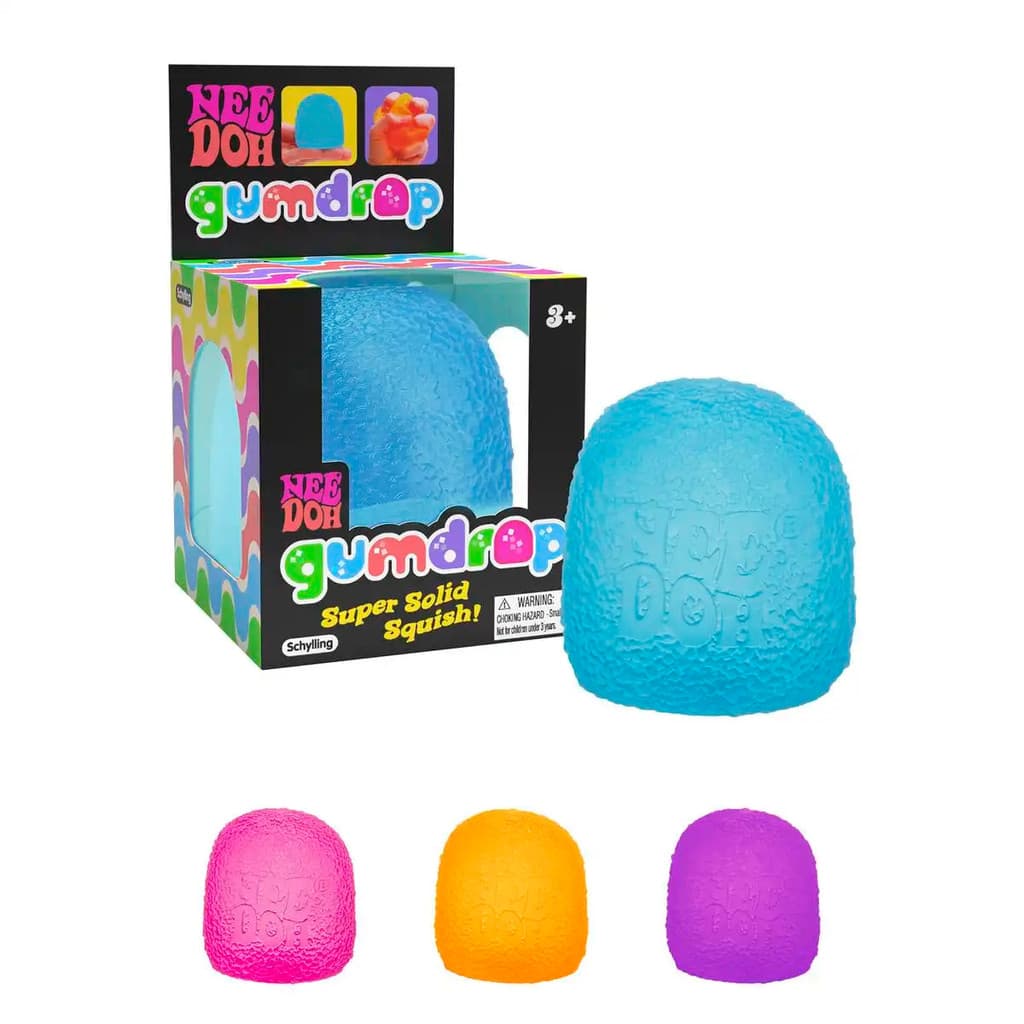 NeeDoh Gumdrop – Brinquedo Sensorial em Forma de Goma de Mascar com Textura Agradável, 4 Cores Sortidas (Uma Cor Aleatór