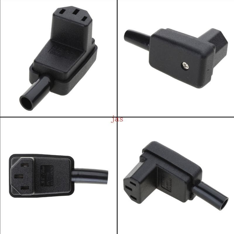 90 Graus Angular IEC 320 C13 Plugue Fêmea AC 10A 250V Conector Alimentação