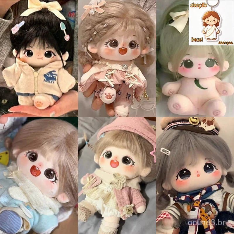 20cm Idol Doll Plush Sakura Monster Cotton Star Dolls Kawaii Bonecas Recheadas Roupas De 20cm Baby Plushies Toys Coleção