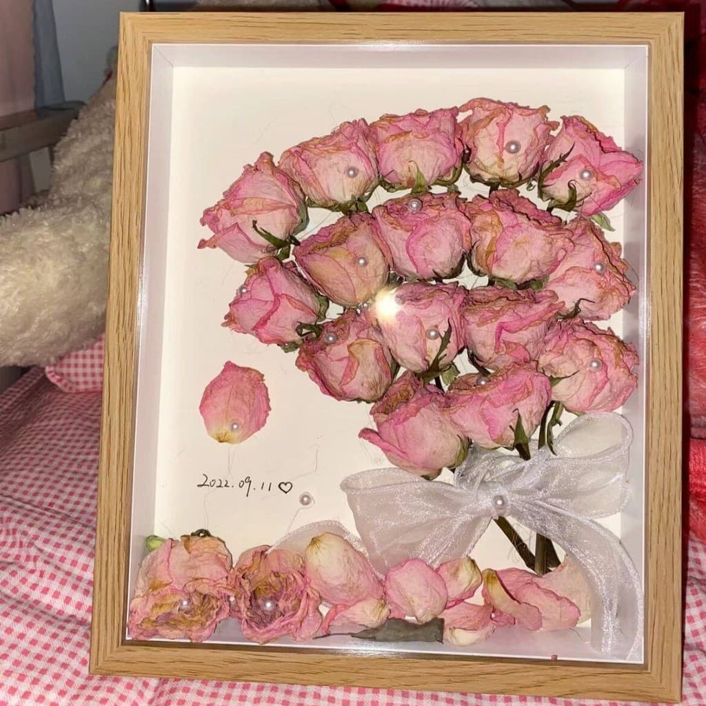 Flor seca moldura de foto Material fazendo armazenamento artesanal diy caixa de exibição de flores preservadas ornamento