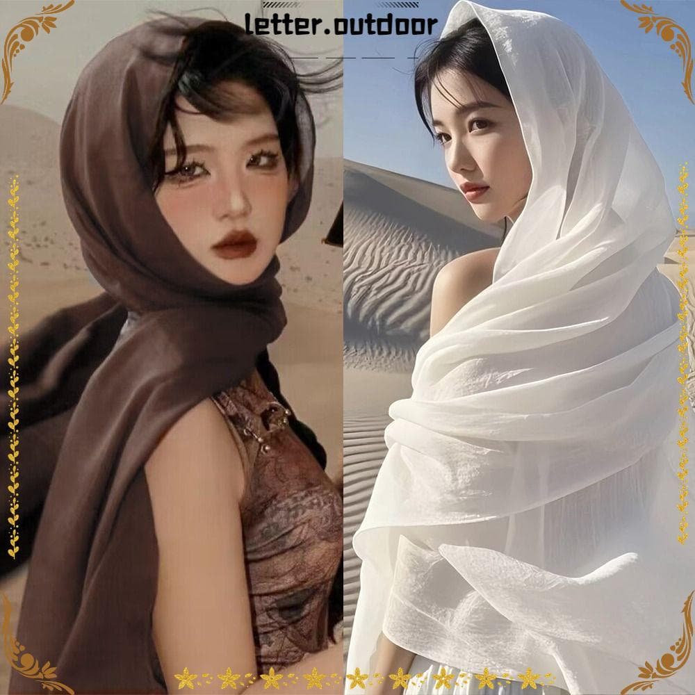 LO Lenço Feminino Liso , Cor Pura Proteção Solar Xale De Praia , Envoltório De Cabeça Foulard Bandanas Plus Size Hijab