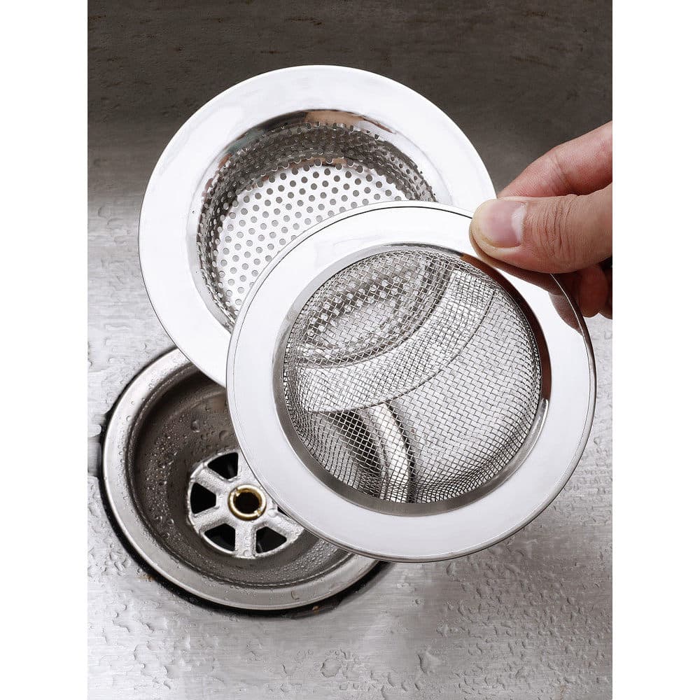 Filtro de pia de cozinha esgoto filtro de aço inoxidável malha lavatório filtro de drenagem de pia