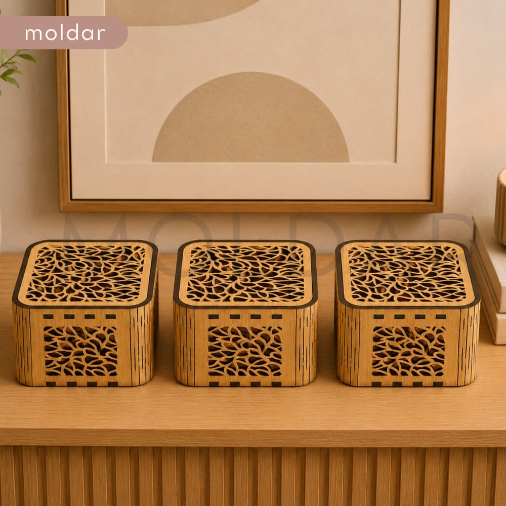 Kit 3 Caixas organizadores Mdf Porta Trecos Moderna Para Jóias Acabamento Premium